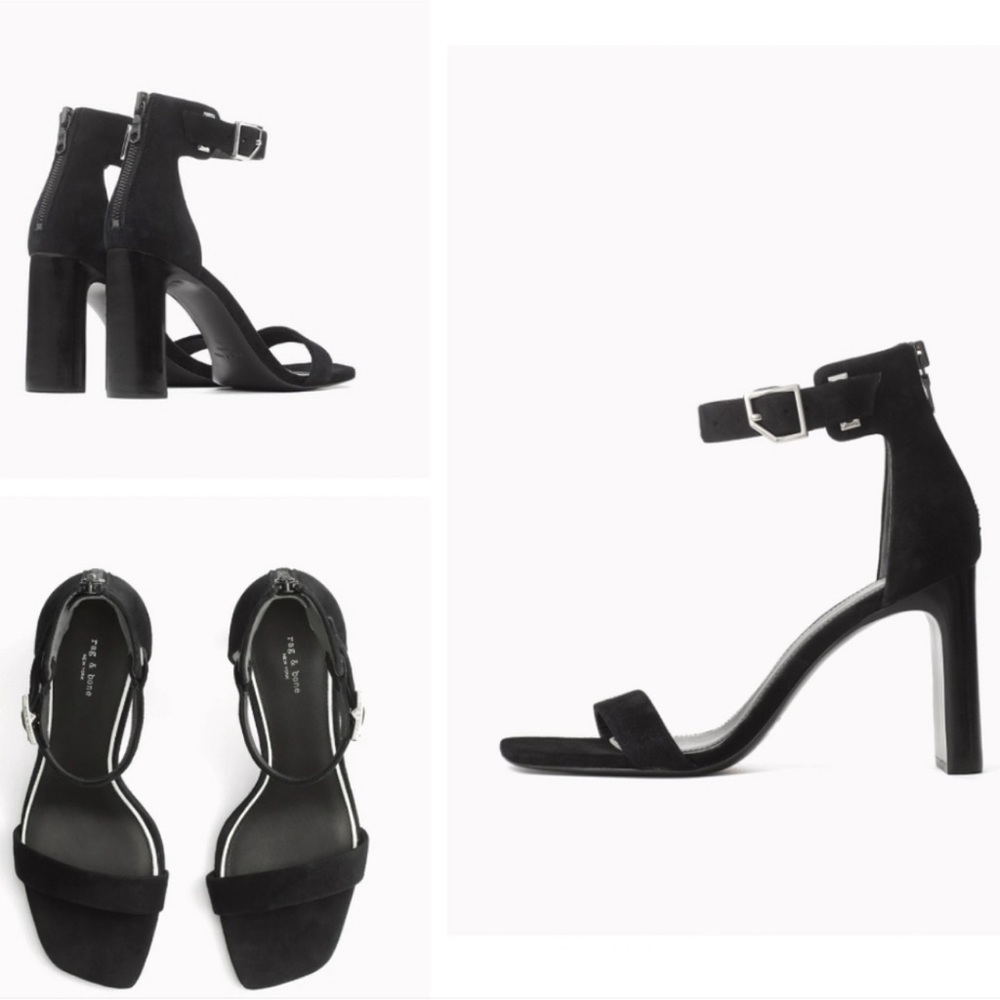 rag & bone Ellis Sandal in Black Suede 7 37